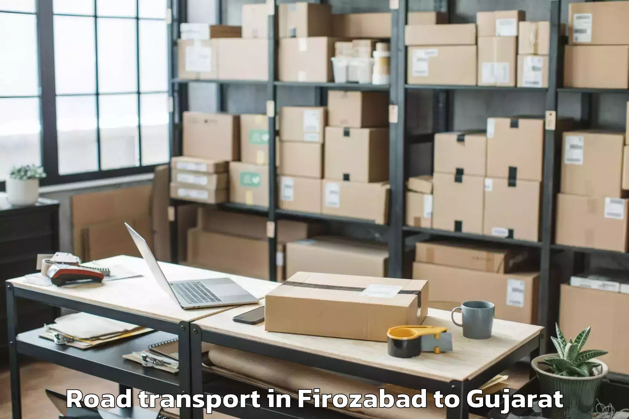 Top Firozabad to Madhavkampa Road Transport Available